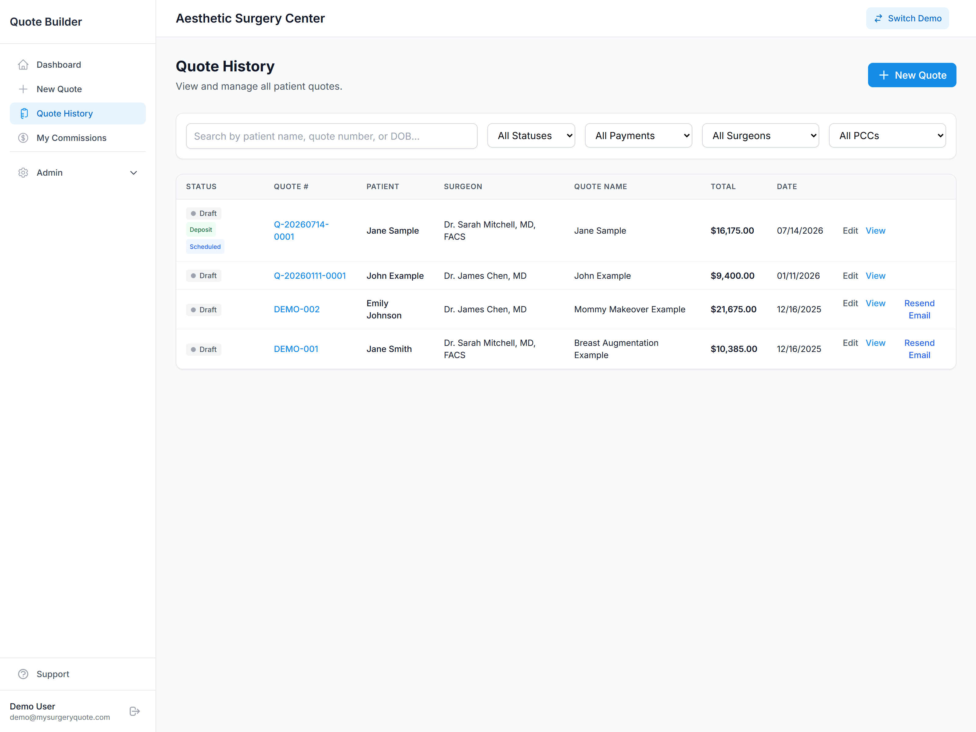 Procedure and implant log reporting